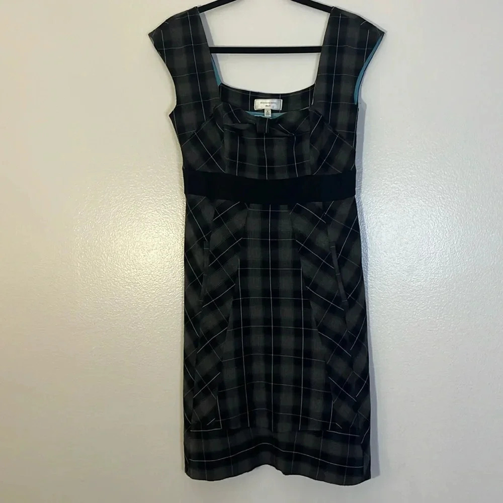 Anthropologie Moulinette Soeurs plaid retro style sheath dress Women’s size 6